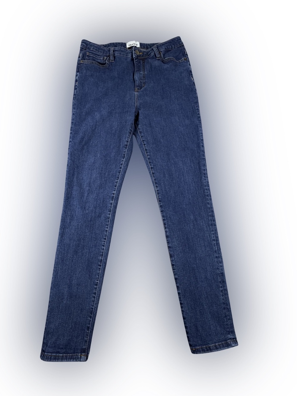 Women’s DU/ER Dark Blue Straight Skinny Jeans Size 10 32W 28L
